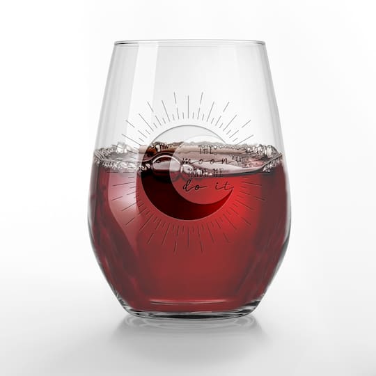The Moon Made Me Do It 15oz. Engraved Stemless Wine Glass